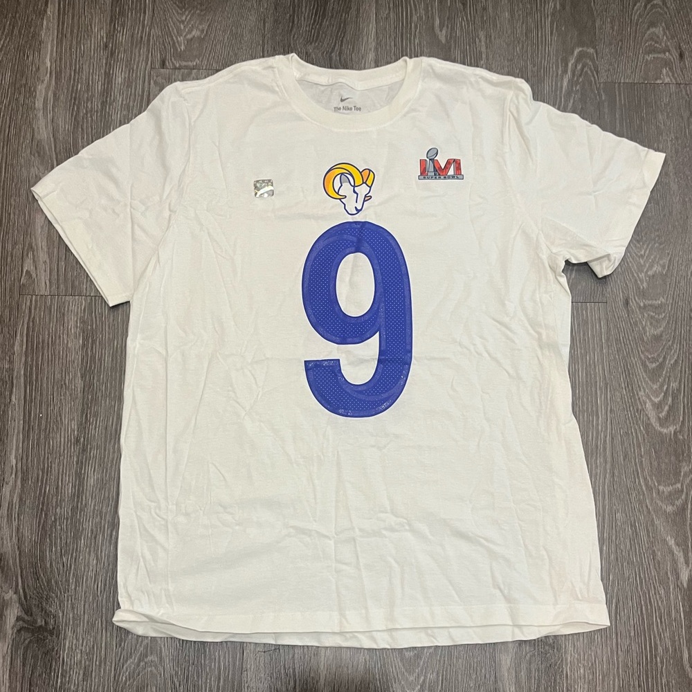 Matthew Stafford LA Rams Super Bowl LVI Bound Nike T-Shirt Size XL & 2XL